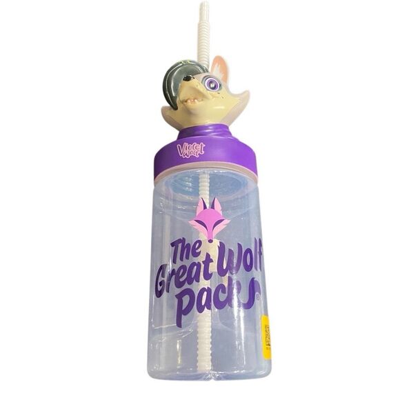 The great wolf lodge Violet the work refillable drink container straw - Picture 1 of 5